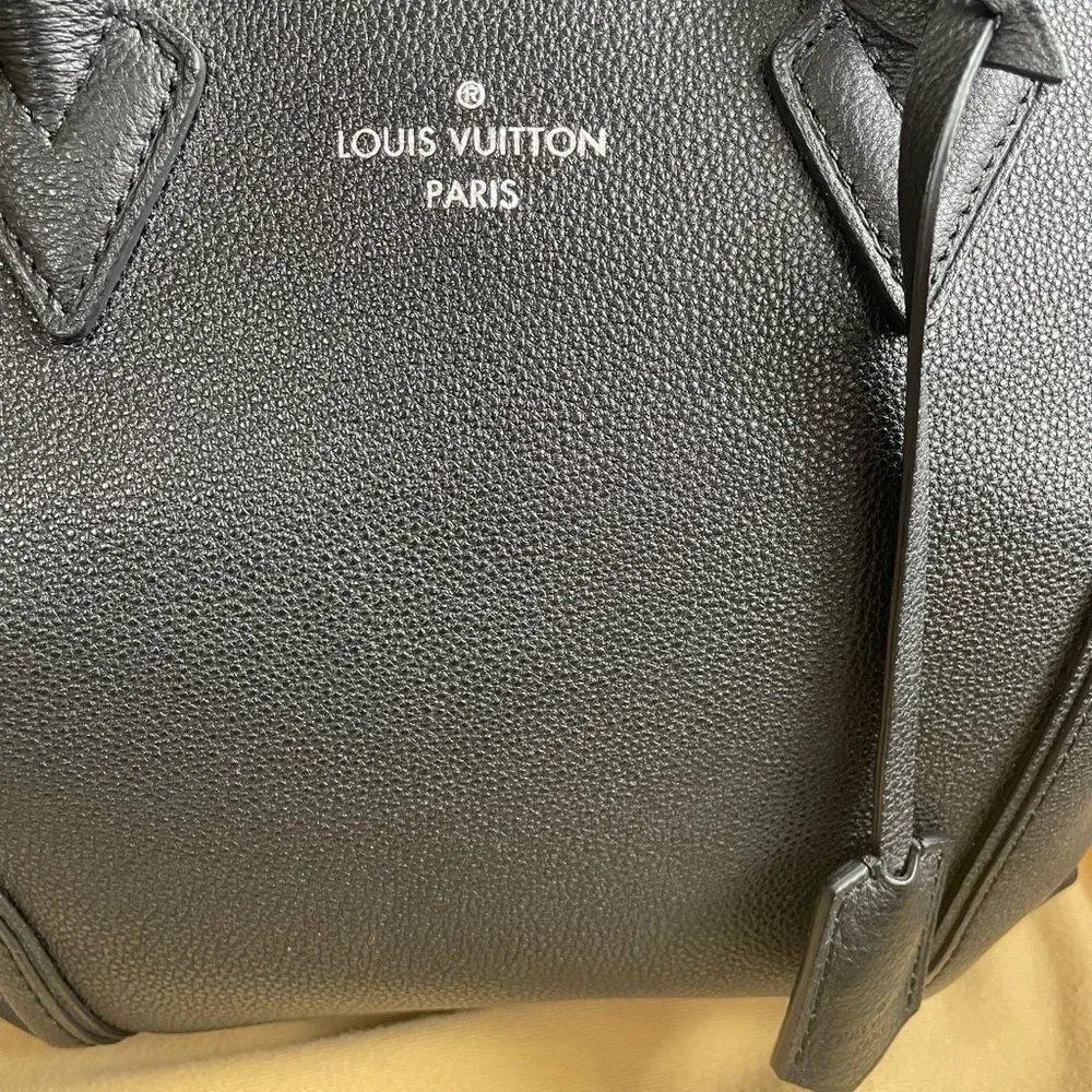 Louis Vuitton black leather top handle bag - Picture 5 of 13